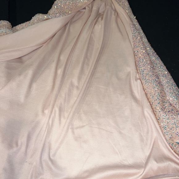 Prom Homecoming sequin long formal dress blush pink midnight doll - Picture 4 of 11